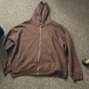 Brown Zip-Up Hoodie